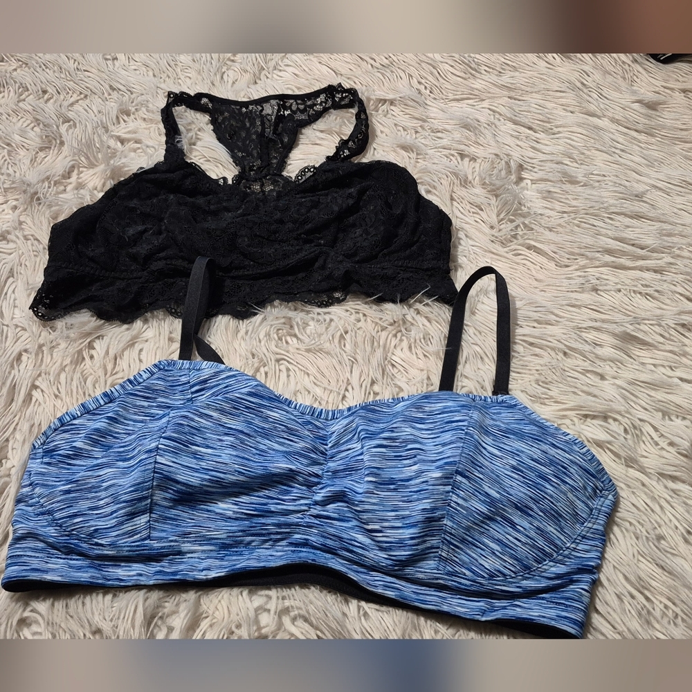 Motherhood Blue Nursing Bra With Black Motherhood Bra